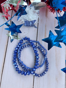 Triple Stack Blue beaded bracelet set