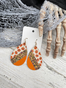 Pumpkin glitter teardrop earrings