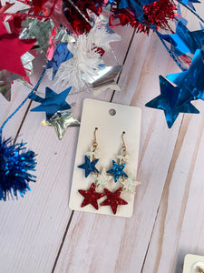 Star stacked earrings