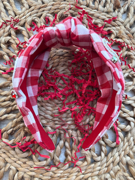 Red Plaid XOXO Headband