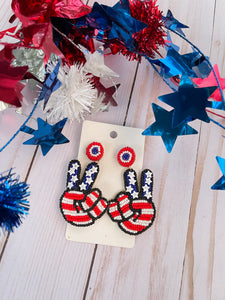 Peace ✌🏼 Love America beaded earrings