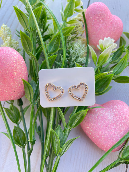 Diamond Heart Studs