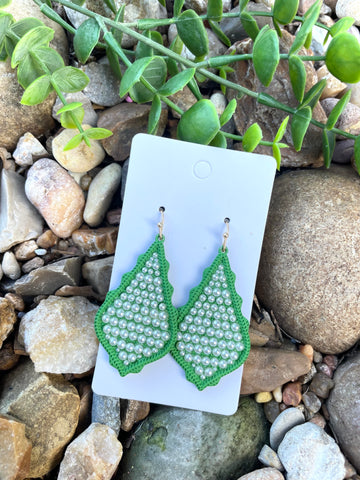 Green Pearl Earrings