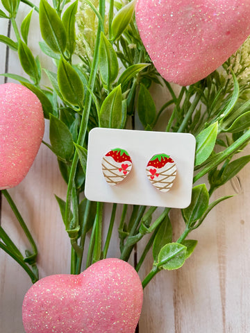 White Chocolate Covered Strawberries 🍓 Studs