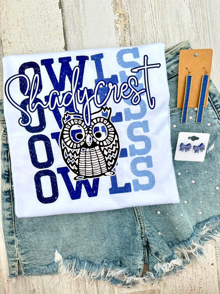 Shadycrest Owls Stacked Blues