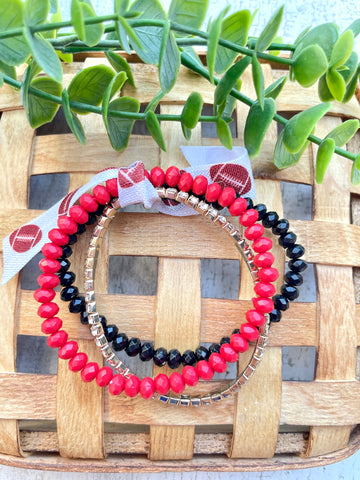 Red & Black Bracelet Stack