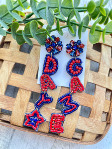 Game Day Blue & Red Earrings