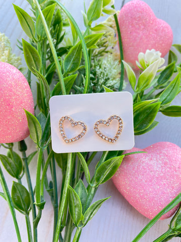 Diamond Heart Studs