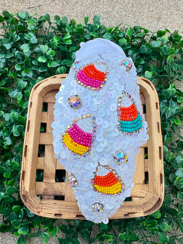 White Candy Corn Halloween Headband