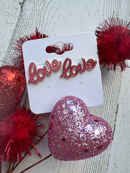 Pink Love Studs
