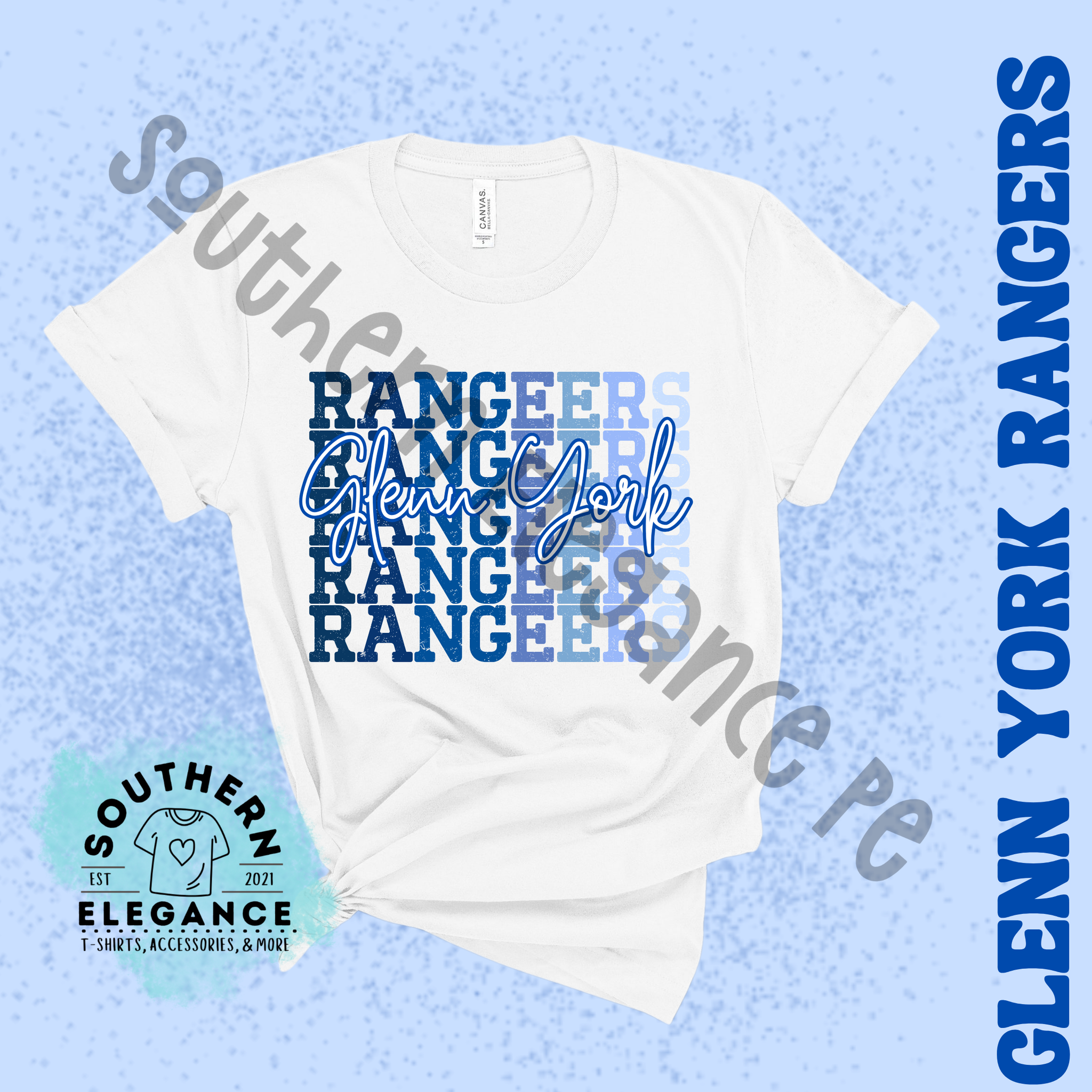Glenn York Rangers Stacked Blue