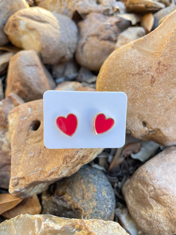 Red Heart Studs