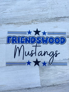 Friendswood Mustangs adult DTF print