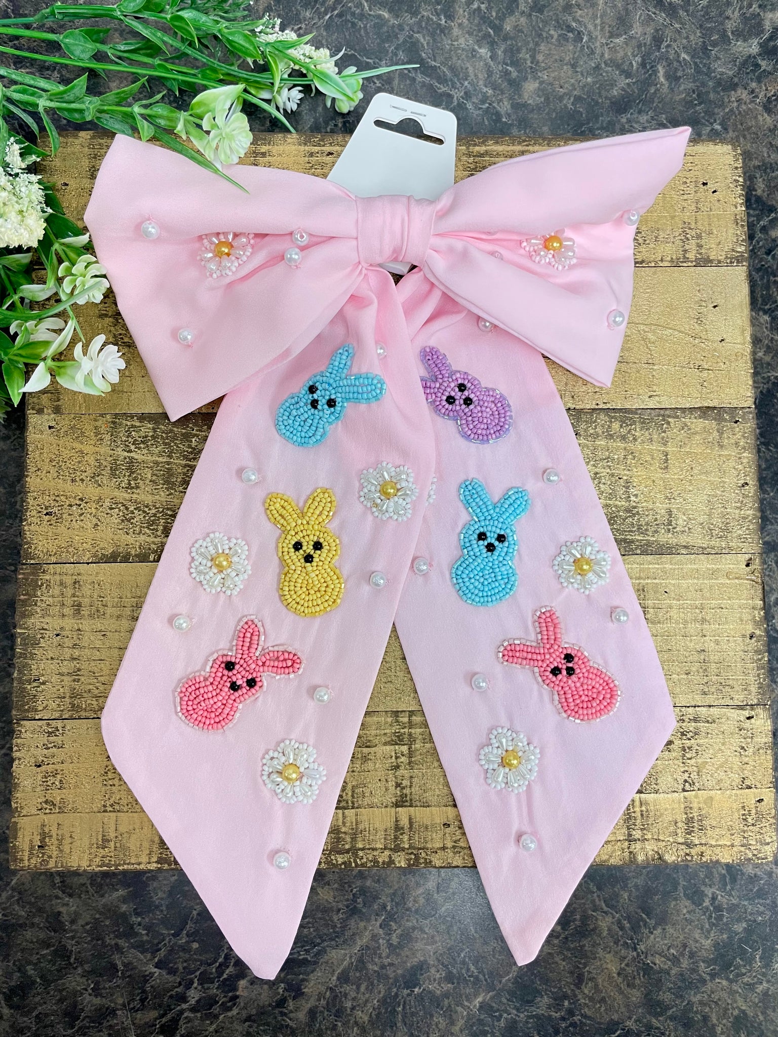 Pink Peep Easter Bow