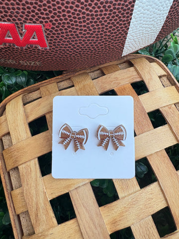 Football Bow Acrylic Studs