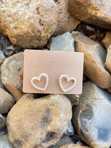 Pearl Heart Studs