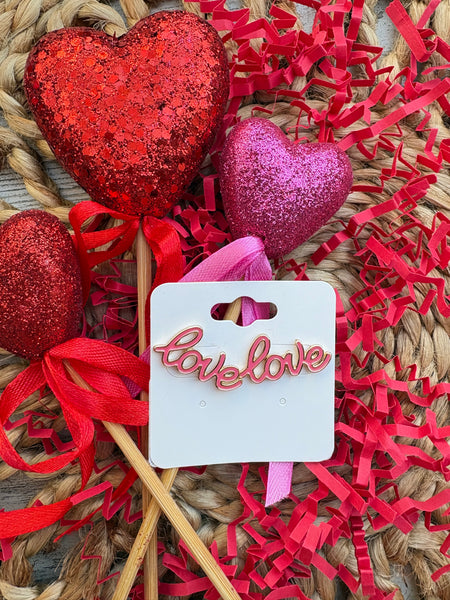 Pink Love Studs