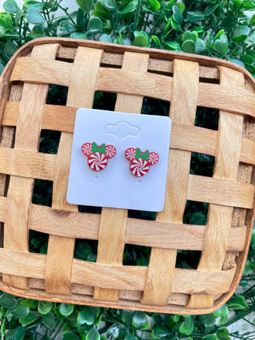 Minnie Peppermint Acyclic Studs