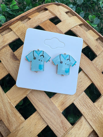 Blue Scrubs Nurse Studs