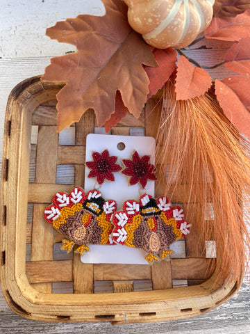 Beaded Turkey Earrings