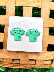 Green Scrubs Nurse Studs