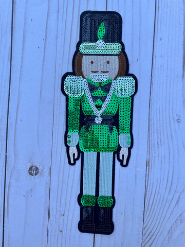 Green Nutcracker sequin Patch