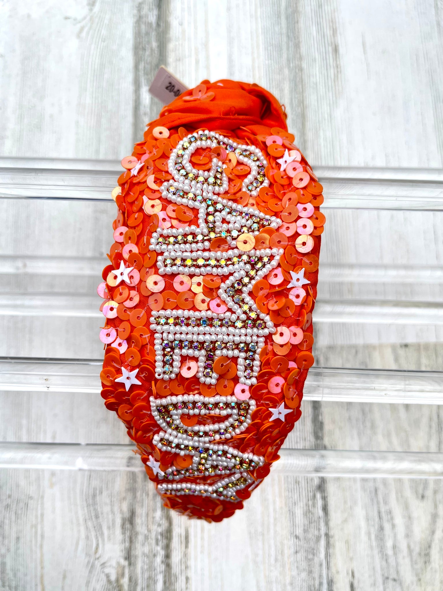 Orange Game Day Sequin Headband