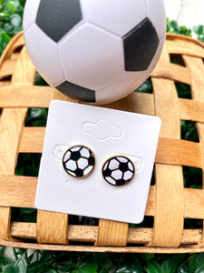 Soccer Ball Stud Earrings