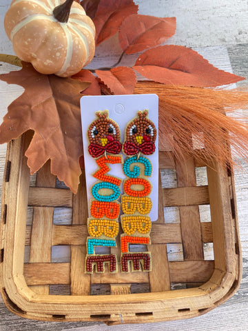 Beaded Gobble Wobble Earrings