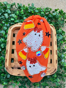 Orange Ghost Candy Corn Halloween Headband