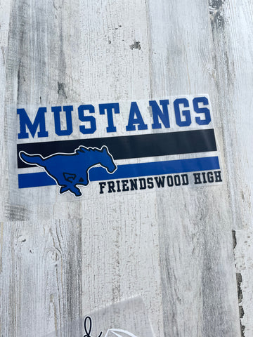 Friendswood Mustangs adult DTF print