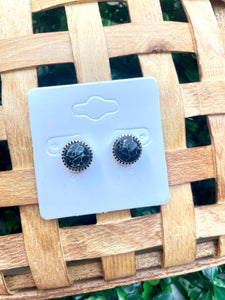 Black Circle Studs