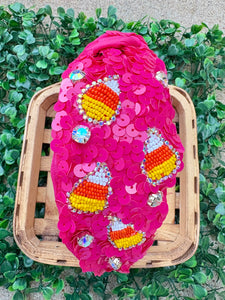 Pink Candy Corn Halloween Headband