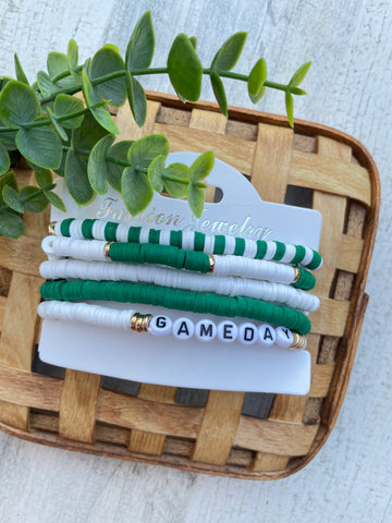 Game Day Green Bracelet Stack