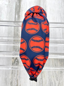 Orange & Navy Baseball Headband