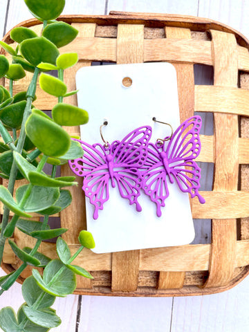 Purple Butterfly Earrings