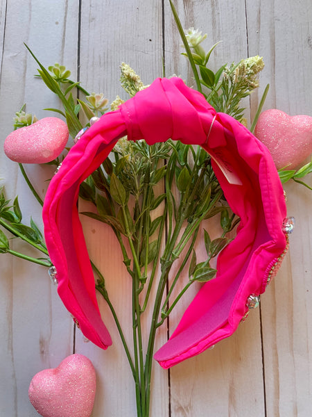 Be Mine Hot Pink Beaded Headband