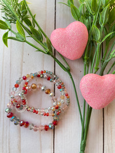 Triple Stack Iridescent beaded bracelet set