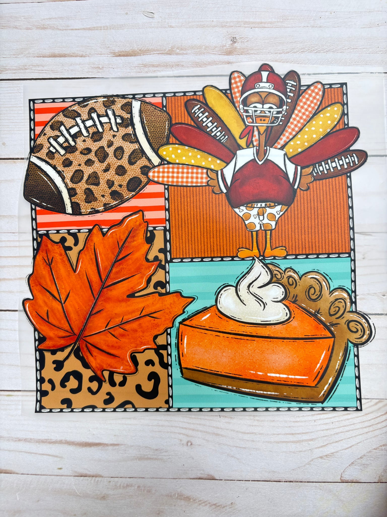 Thanksgiving Turkey Football DTF Print