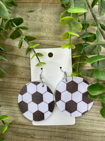 Leather Soccer Ball earrings