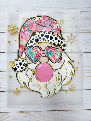 Bubblegum Santa DTF Print