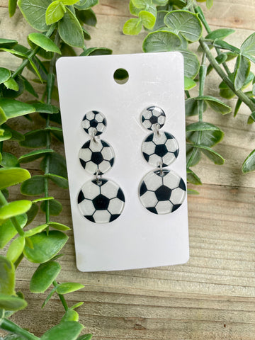 Triple Stack Soccer earrings