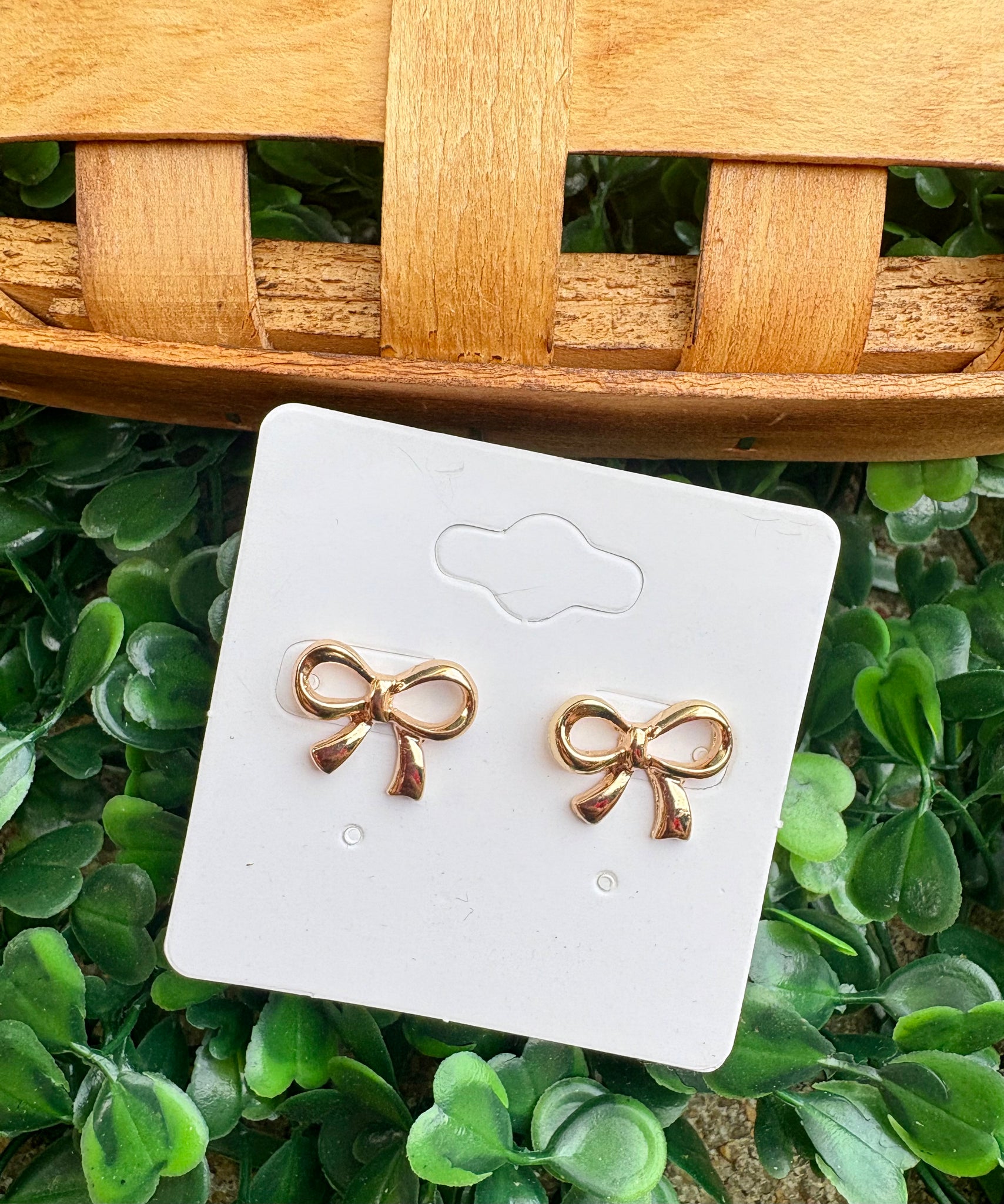 Gold Bow Studs