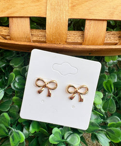 Gold Bow Studs
