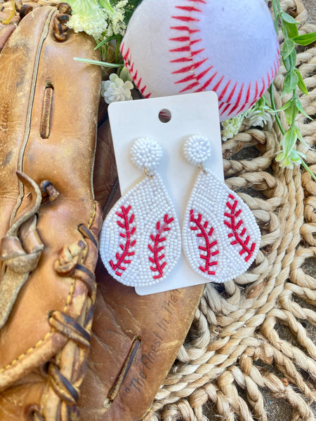 Beaded Baseball Teardrop