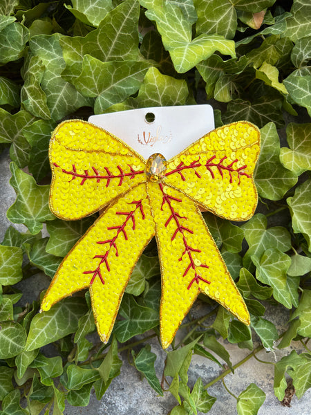 Softball Sequins Bow