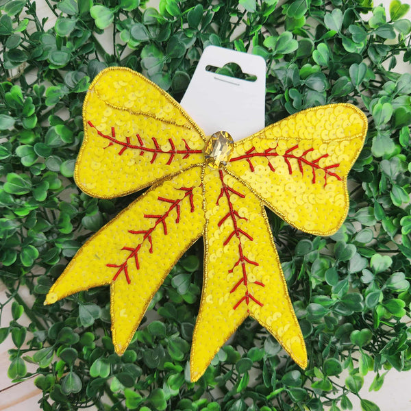 Softball Sequins Bow