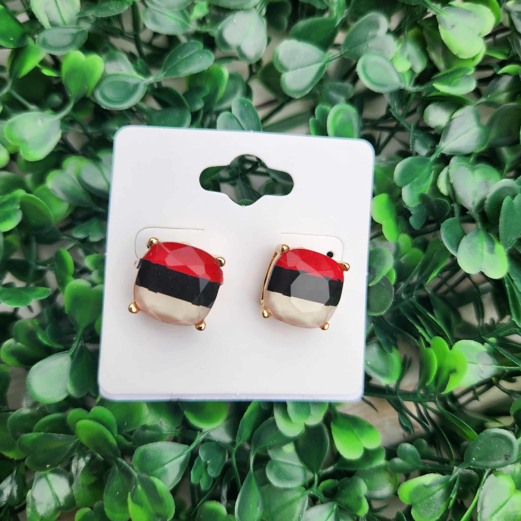 Maroon & Black Studs