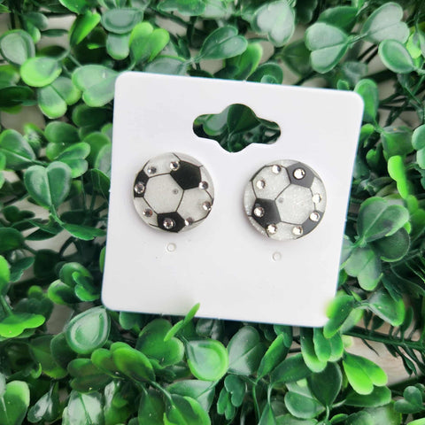 Soccer Ball Acrylic Stud Earrings