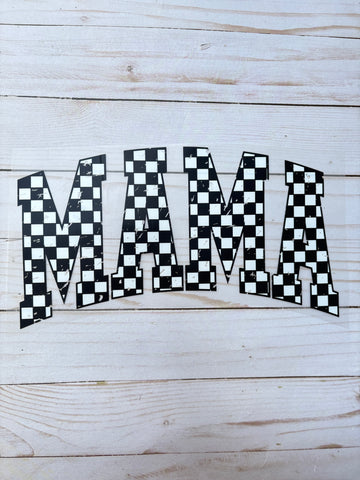 Black Checkered Mama DTF Print